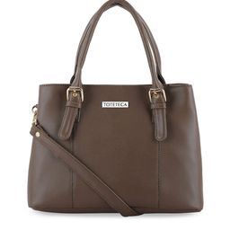 Toteteca Beige PU Structured Handheld Bag image 1