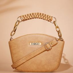 FARGO Textured Zip Detail PU Structured Handheld Bag-image-18