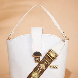 FARGO Textured Zip Detail PU Structured Shoulder Bag-13