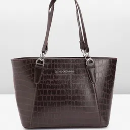 Lino Perros Croc Textured Structured Shoulder Bag-70
