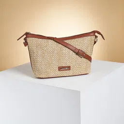Forever Glam by Pantaloons Textured Structured Sling Bag-7