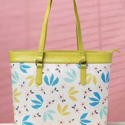 DressBerry White Floral Printed Oversized Shopper Tote Bag-12