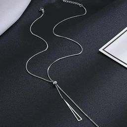 Designs & You Silver-Plated Stainless Steel Geometric Tassel Pull-out Pendant With Chain-35
