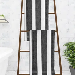 Athom Trendz Set Of 2 Striped 210 GSM Pure Cotton Bath Towels-28