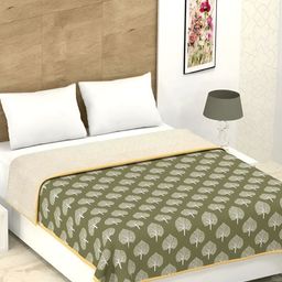 RF RELAXFEEL Green & White Ethnic Motifs Heavy Winter 150 GSM Double Bed Dohar-image-37