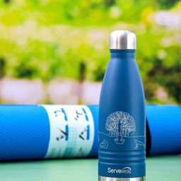 Servewell Indus Blue Printed Stainless Steel Water Bottle - 500 ML-image-54
