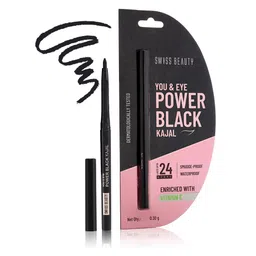 SWISS BEAUTY Dermatologically Tested & Waterproof You & Eye Kajal 0.30 g -Power Black-image-47