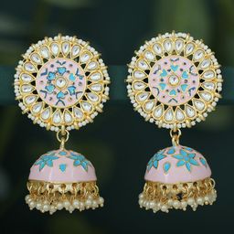 Sukkhi Gold-Plated Contemporary Jhumkas Earrings-image-46