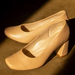 Inc 5 Beige Work Block Pump Heels-51