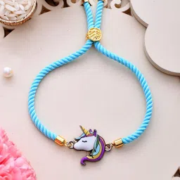 Aapno Rajasthan Kids Unicorn Wraparound Rakhi With Roli Chawal & Greeting Card-image-61