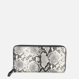 Allen Solly Woman Women Grey & Black Abstract Printed PU Zip Around Wallet-image-69