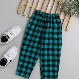 The Magic Wand Girls Green & Black Checked Lounge Pant-image-87