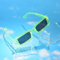 HAUTE SAUCE by Campus Sutra Women Black Lens & Green Rectangle Sunglasses with Polarised and UV Protected-0