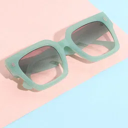 HAUTE SAUCE by Campus Sutra Women Black Lens & Green Oversized Sunglasses with Polarised Lens-10