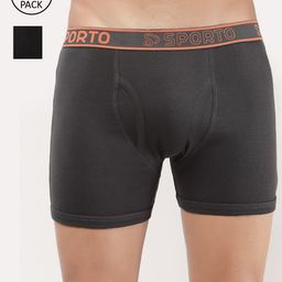 SPORTO Men Pack Of 2 Solid Cotton Trunks-picture-21