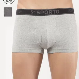 SPORTO Men Pack Of 2 Grey Melange Solid Trunk-picture-14