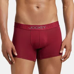 Jockey International Collection Men Red Solid Pima Cotton Trunks IC32-35