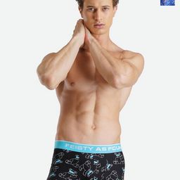 FCUK Pack Of 2 Printed Cotton Antimicrobial Trunks AD-02-DZBL-JTBLK-13