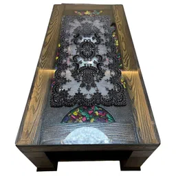 MONKDECOR Black Embroidered Table Runners-32