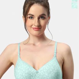 Sonari Pack of 2 Floral Printed Medium Coverage Seamless T-Shirt Bras All Day Comfort-15