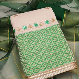 KALINI Ethnic Motifs Embroidered Mirror Work Unstitched Dress Material-image-55