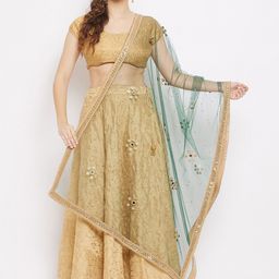 Clora Creation Ethnic Motifs Embellished Dupatta With Beads & Stones-15