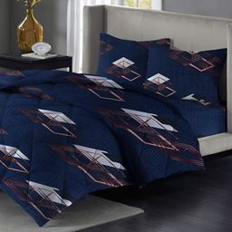 bsb home Brown & Navy Blue Geometric Microfiber Double King Superfine Bedding Set-picture-53