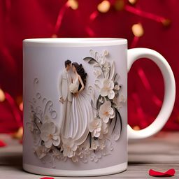 Phirki Studio Valentine Day Couple Designed Ceramic Mug Gift Set-45