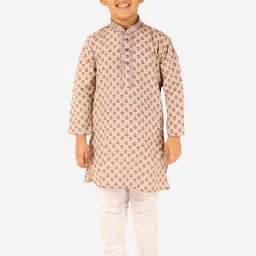 Pro-Ethic STYLE DEVELOPER Boys Ethnic Motifs Printed Pure Cotton Kurta with Pyjamas-picture-28