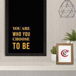 eCraftIndia Black & Yellow Motivational Quote Printed Framed UV Art Painting-image-42