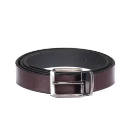 WildHorn Men Coffee Brown Textured Leather Belt-image-96