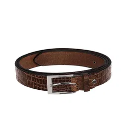 WildHorn Men Brown Textured Leather Belt-image-89
