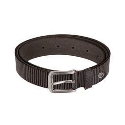 WildHorn Men Coffee Brown Striped Leather Belt-image-91