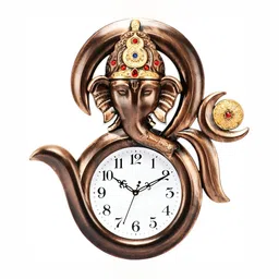Attractionz Brown & White Textured Round Shaped Contemporary Wall Clock-image-57