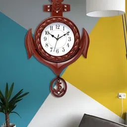 Attractionz Brown & White Round Textured Contemporary Wall Clock-picture-21