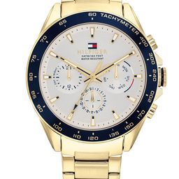 Tommy Hilfiger Men Silver-Toned Embellished Dial & Multicoloured Stainless Steel Bracelet Style Straps Watch-57