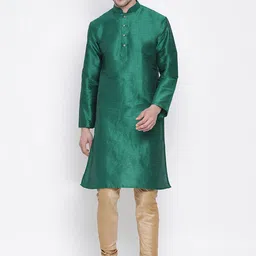 VASTRAMAY Mandarin Collar Long Sleeves Straight Kurta With Churidar-picture-30