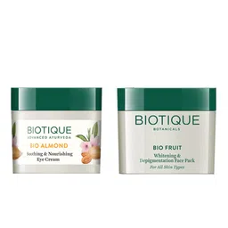 Biotique Sustainable Set of Nourishing Eye Cream & Depigmentation Face Pack-51