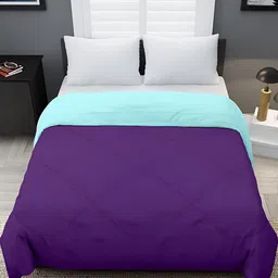 RF RELAXFEEL Purple & Turquoise Blue Geometric Heavy Winter 233 GSM Double Bed Comforter-picture-9