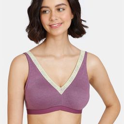 Zivame Purple & Grey Non Padded Non Wired Bralette Bra-picture-20