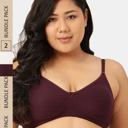 Sztori Pack of 2 Cotton Seamless Non-Padded Bra SZ-P-COOL-WHT-PP-2-image-91