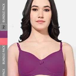 FIMS Pack of 2 Full Coverage Lightly Padded Everyday Bra With All Day Comfort-66