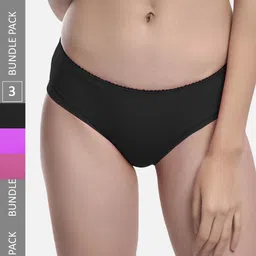 FIMS Women Pack Of 3 Mid Rise Seamless Hipster Briefs-picture-51
