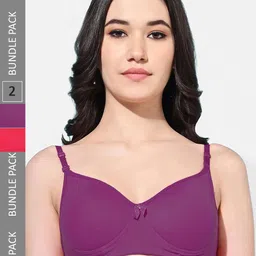 FIMS Pack Of 2 Full Coverage Lightly Padded Everyday Bras With All Day Comfort-4