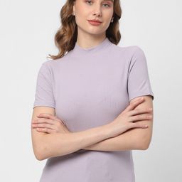 R&B High Neck Ribbed Fitted Cotton Top-picture-4