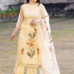 Ambraee Floral Printed Regular Kurta With Palazzos & Dupatta image 1
