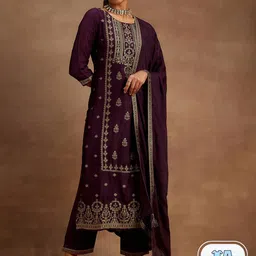 Libas Ethnic Motifs Embroidered Regular Kurta With Trousers & Dupatta image 1