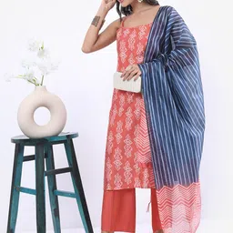 KETCH Shoulder Straps Ethnic Motifs Printed Kurta with Palazzos & With Dupatta image 1