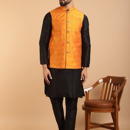 SOJANYA Regular Kurta With Churidar & Nehru Jacket image 1