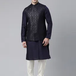 TheEthnic.Co Mandarin Collar Kurta With Churidar & Jacket image 1